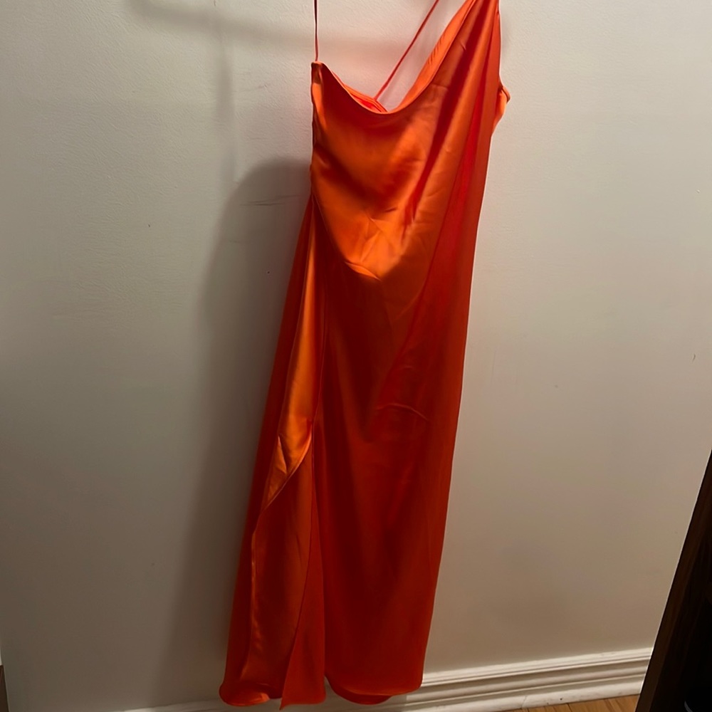 Midi Orange Satin Dress (never worn)